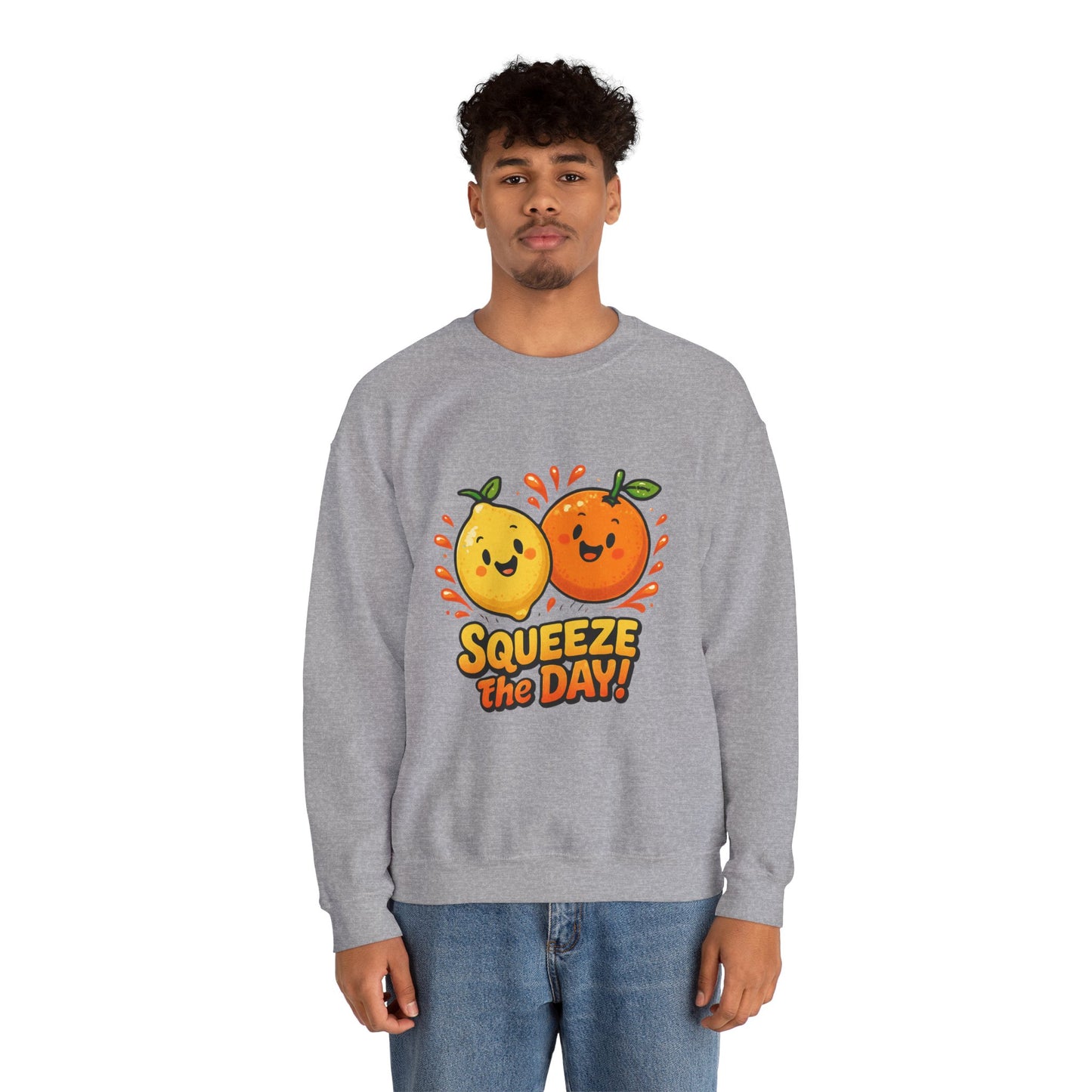 Squeeze the Day citrus friends Sweatshirt | Cute Orange Lemon graphic
