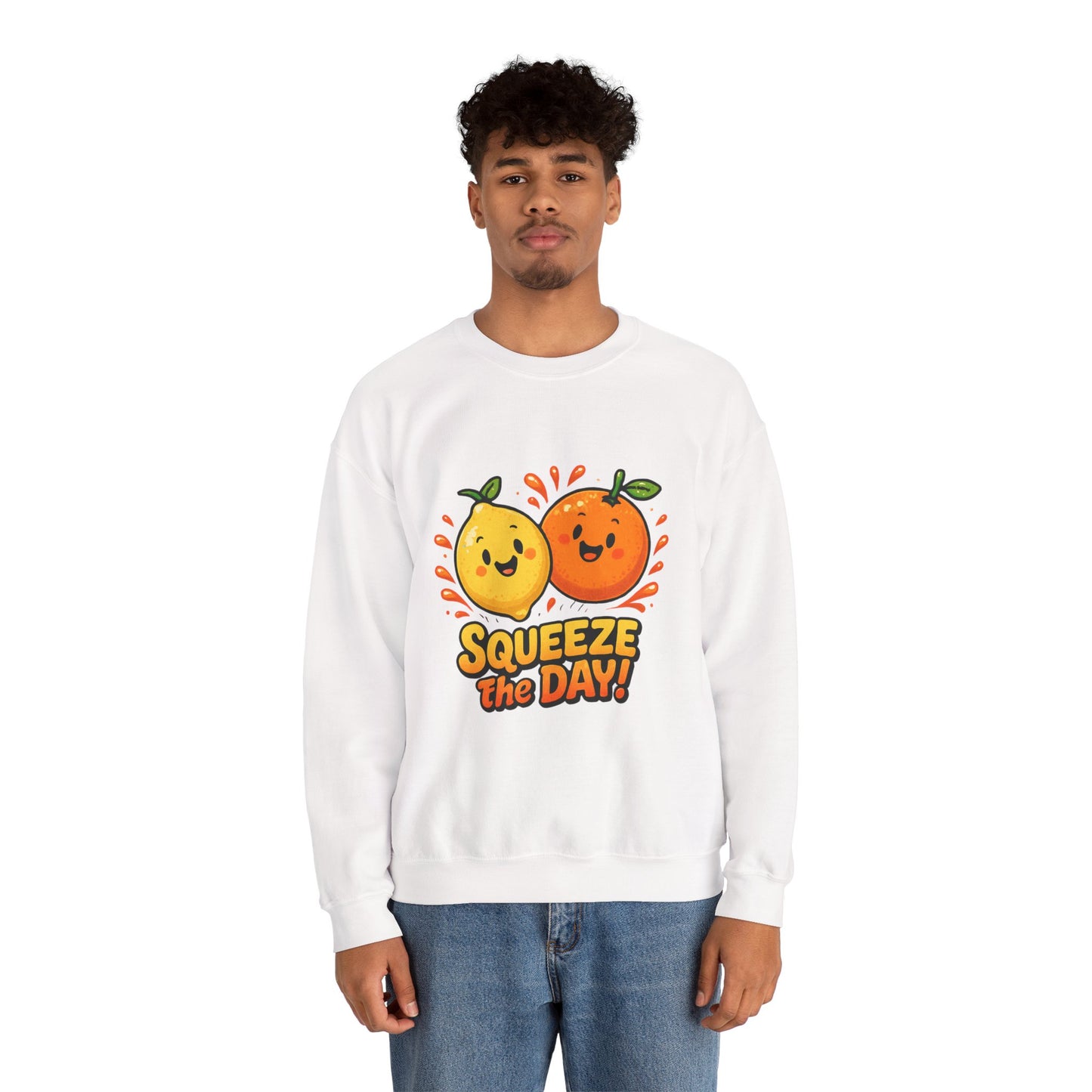 Squeeze the Day citrus friends Sweatshirt | Cute Orange Lemon graphic