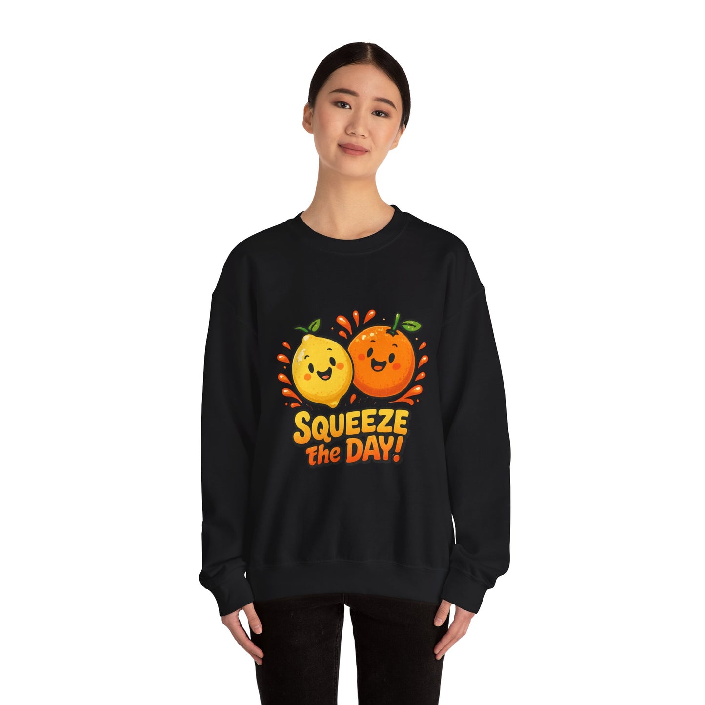Squeeze the Day citrus friends Sweatshirt | Cute Orange Lemon graphic