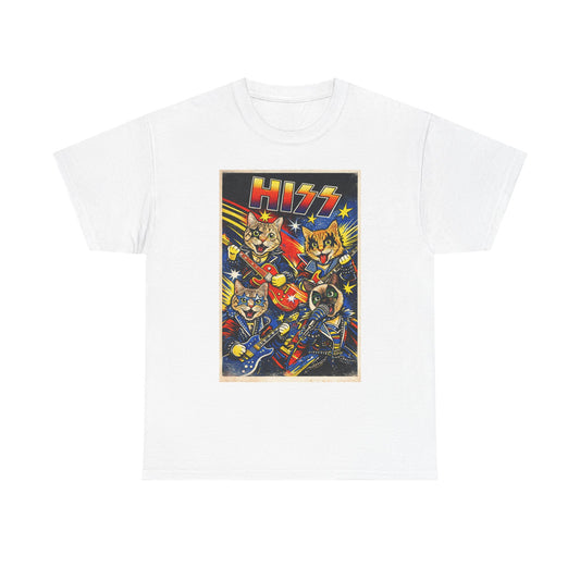 KISS Rock Cats T‑Shirt — Retro Band Cartoon Graphic Tee