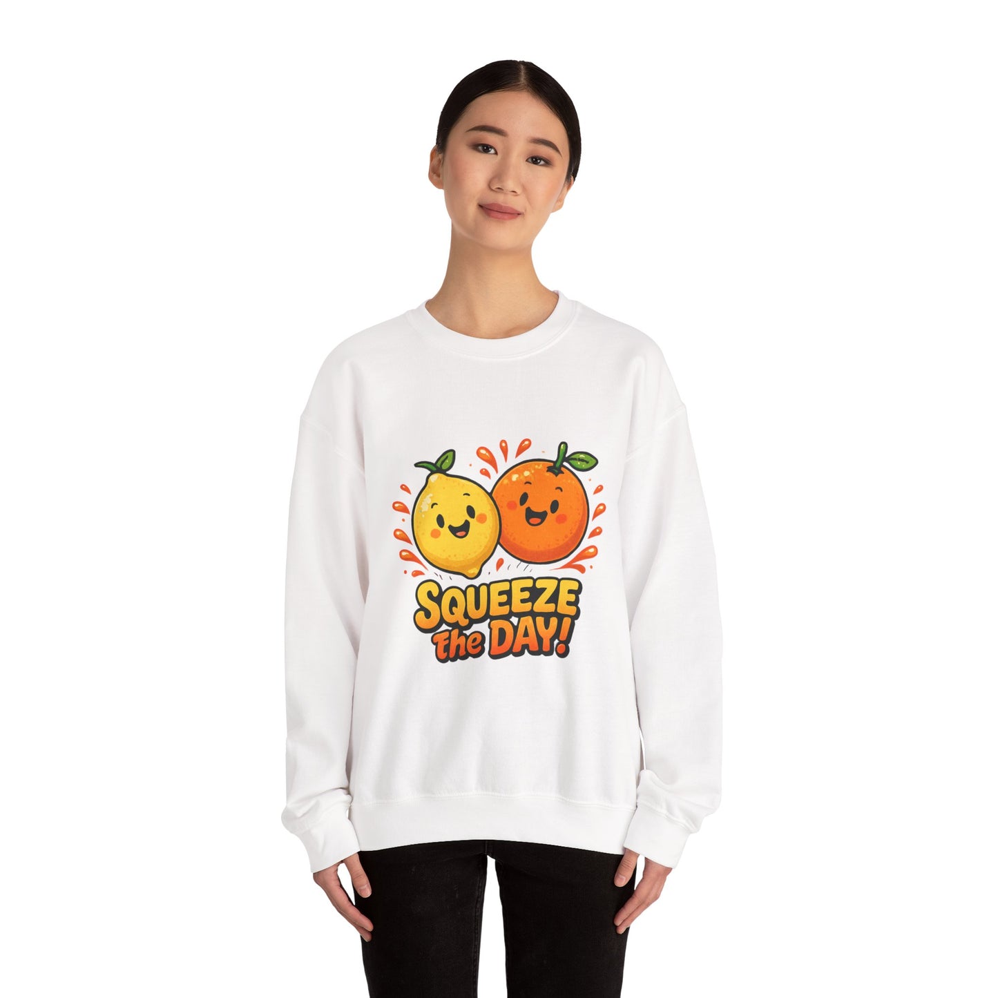 Squeeze the Day citrus friends Sweatshirt | Cute Orange Lemon graphic