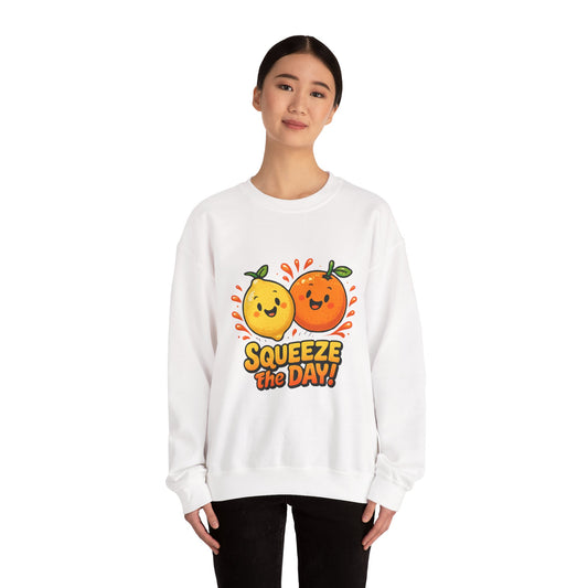 Squeeze the Day citrus friends Sweatshirt | Cute Orange Lemon graphic