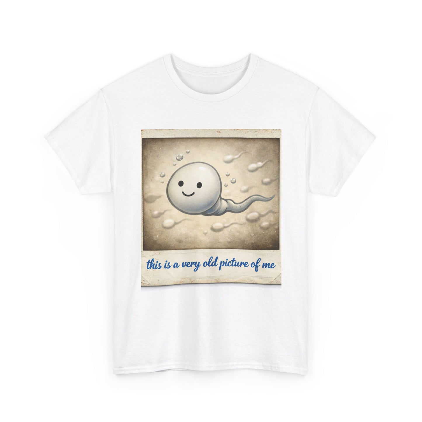 Sperm Photo Tee "This is a very old picture of me" – Funny Retro Graphic T-Shirt