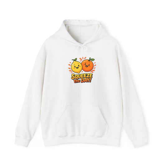 Squeeze the Day Orange & Lemon Hoodie | Cute Fruit Illustration