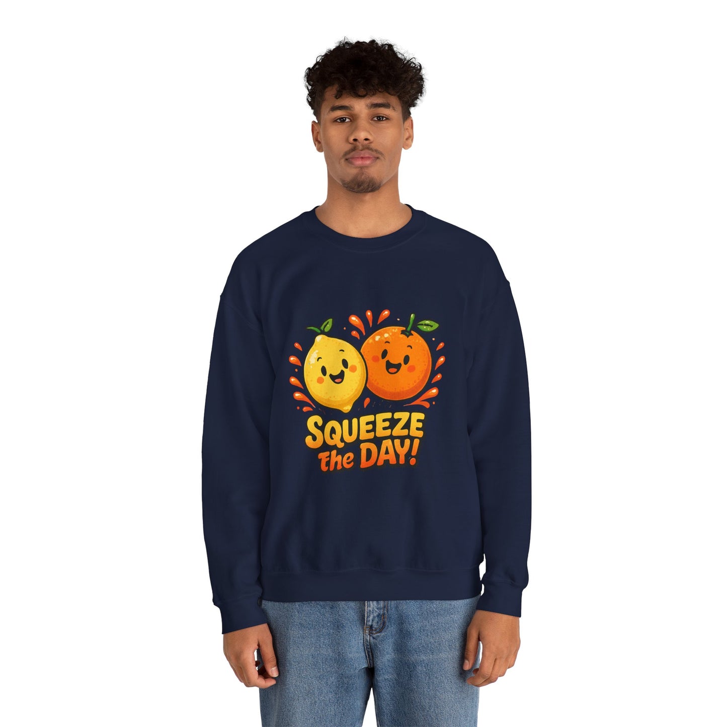 Squeeze the Day citrus friends Sweatshirt | Cute Orange Lemon graphic