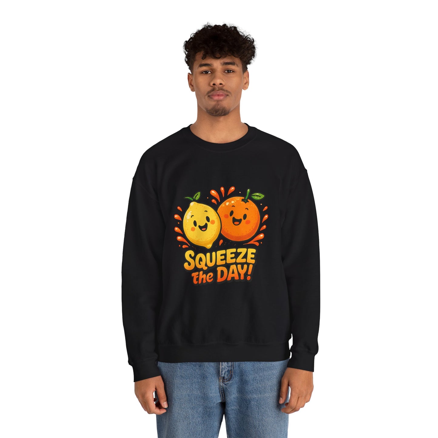 Squeeze the Day citrus friends Sweatshirt | Cute Orange Lemon graphic