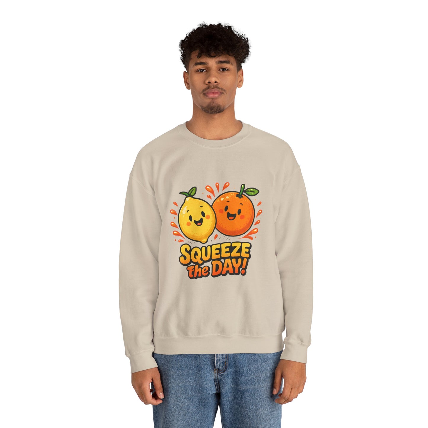 Squeeze the Day citrus friends Sweatshirt | Cute Orange Lemon graphic