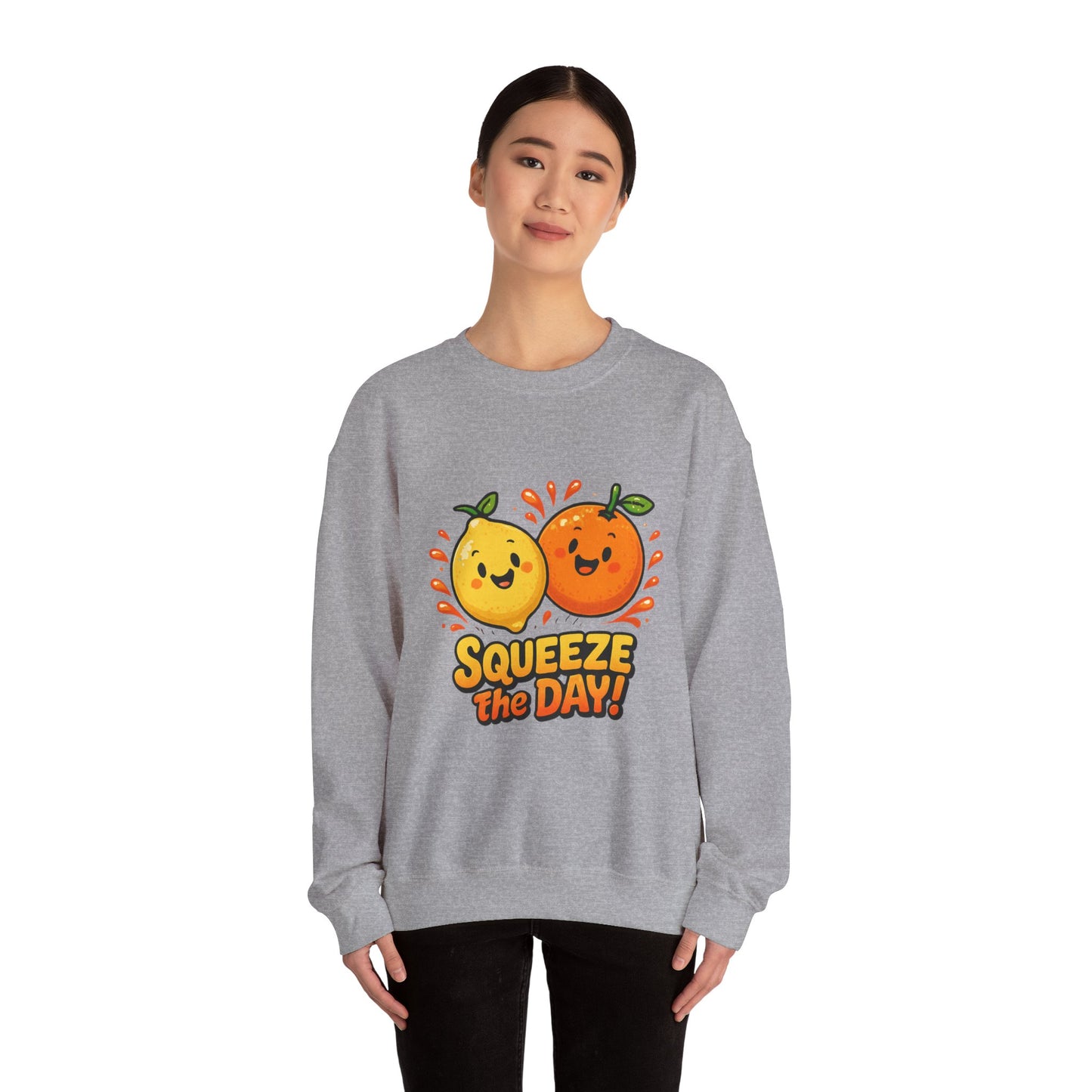 Squeeze the Day citrus friends Sweatshirt | Cute Orange Lemon graphic