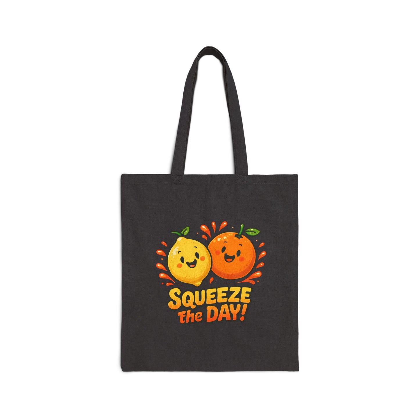 Squeeze the Day Orange Lemon Tote Bag | Cute Fruit Illustration